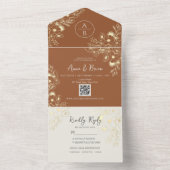 Terracotta QR Code Wedding All In One Uitnodiging (Binnen)