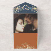 Terracotta QR Code Wedding All In One Uitnodiging (Buitenkant)