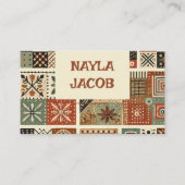 Terracotta Quilt Patchwork Handgemaakte kleding Visitekaartje (Voorkant)