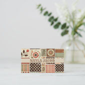 Terracotta Quilt Patchwork Handgemaakte kleding Visitekaartje (Staand voorkant)