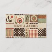 Terracotta Quilt Patchwork Handgemaakte kleding Visitekaartje (Voorkant)