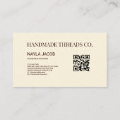 Terracotta Quilt Patchwork Handgemaakte kleding Visitekaartje (Achterkant)