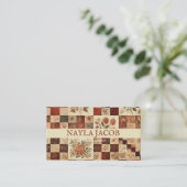 Terracotta Quilt Patchwork Handgemaakte kleding Visitekaartje (Staand voorkant)