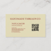 Terracotta Quilt Patchwork Handgemaakte kleding Visitekaartje (Achterkant)