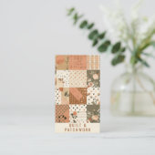 Terracotta Quilt Patchwork Handgemaakte Kleding Visitekaartje (Staand voorkant)