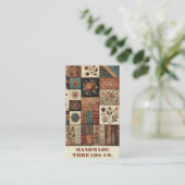 Terracotta Quilt Patchwork Handgemaakte kleding Visitekaartje (Staand voorkant)