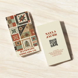 Terracotta Quilt Patchwork Handgemaakte kleding Visitekaartje