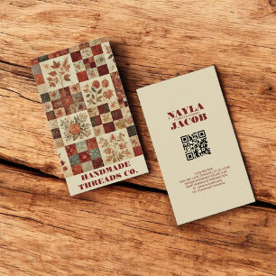 Terracotta Quilt Patchwork Handgemaakte kleding Visitekaartje