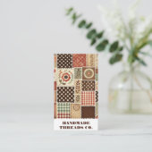 Terracotta Quilt Patchwork Handgemaakte kleding Visitekaartje (Staand voorkant)