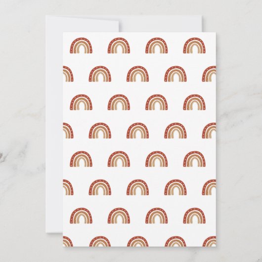 Terracotta Rainbow Boho Virtual First Birthday Kaart (Achterkant)