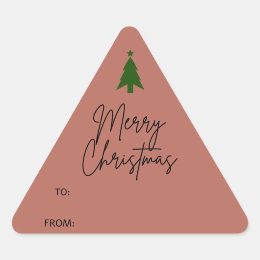 Terracotta Red Boho kerstcadeaus Sticker (Voorkant)