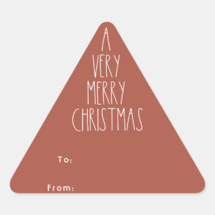 Terracotta Red Boho kerstcadeaus Sticker