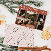 Terracotta Red Boho Polka Dot 5-foto voor kerstmis