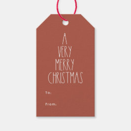 Terracotta Red Boho Polka Dot Kerstmis van Cadeaulabel