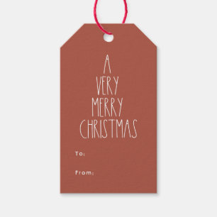 Terracotta Red Boho Polka Dot Kerstmis van Cadeaulabel
