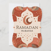 Terracotta Red Craft Ramadan Mubarak Kaart (Voorkant)