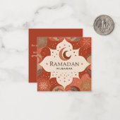Terracotta Red Craft Ramadan Mubarak Notitiekaartje (Voorkant / Achterkant in situ)