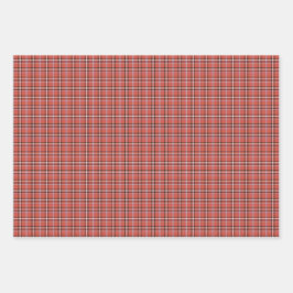 Terracotta Red Plaid Retro Color Inpakpapier Vel