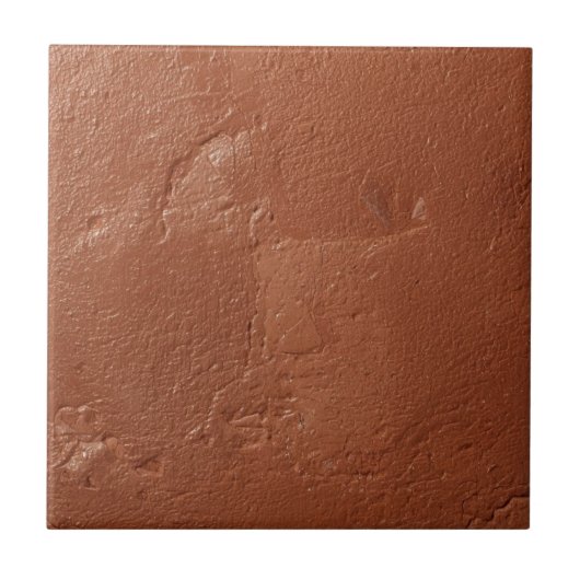 Terracotta red simple rustic  tegeltje (Voorkant)