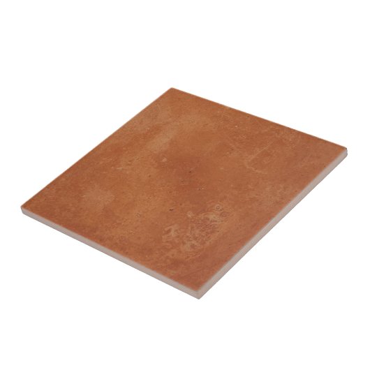 Terracotta red simple rustic  tegeltje (Zijkant)