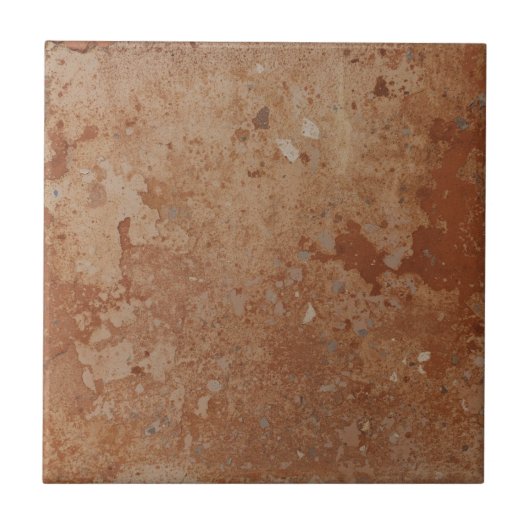 Terracotta red simple rustic  tegeltje (Voorkant)