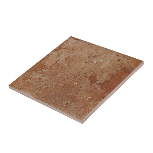 Terracotta red simple rustic  tegeltje (Zijkant)