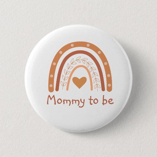 Terracotta Regenboog Baby shower Mama te zijn Ronde Button 5,7 Cm (Voorkant)