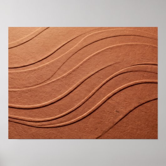 Terracotta reliëf golftextuur poster (Voorkant)
