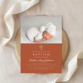 Terracotta Religious Cross Foto Baptisme Kaart