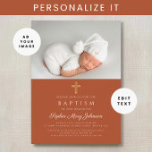 Terracotta Religious Cross Foto Baptisme Kaart