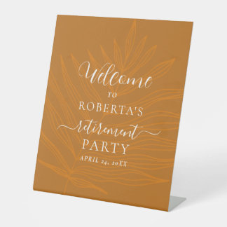 Terracotta Retirement Party Welcome Pedestal Sign Reclamebord Met Voetstuk