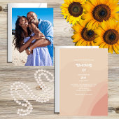 terracotta retro  70s bruiloft kaart