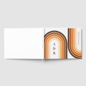 Terracotta Retro Boho Rainbow 70s Wedding Monogram Gastenboek (Volledig)