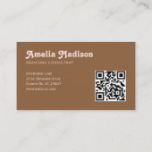 Terracotta Retro Decorative Minimalist Visitekaartje (Achterkant)