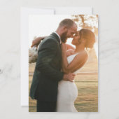 Terracotta Retro Elopement Foto Bruiloft Kaart (Achterkant)