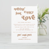 Terracotta Retro Elopement Fotohuwelijk Kaart (Staand voorkant)