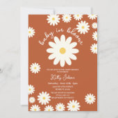 Terracotta Retro Groovy Baby in Bloemdouche Kaart (Voorkant)