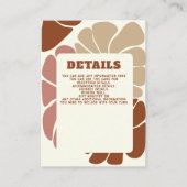 Terracotta Retro Groovy Boho Bloemen Details Informatiekaartje (Voorkant)