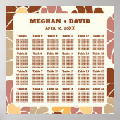 Terracotta Retro Groovy Boho Bruiloft Zitplaatsen Poster (Voorkant)