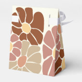 Terracotta Retro Groovy Boho Chic Bloemen Bruiloft Bedankdoosjes (Achterkant)