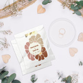 Terracotta Retro Groovy Boho Chic Bloemen Bruiloft Bedankzakje