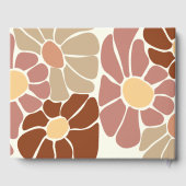 Terracotta Retro Groovy Boho Chic Bloemen Bruiloft Gastenboek (Achterkant)