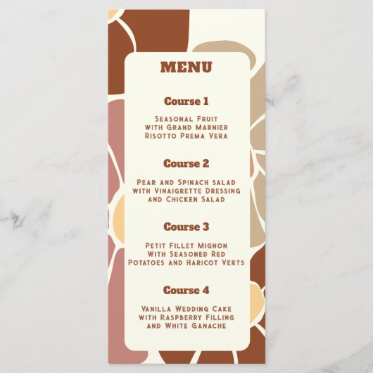 Terracotta Retro Groovy Boho Chic Bloemen Bruiloft Menu (Voorkant)