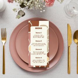 Terracotta Retro Groovy Boho Chic Bloemen Bruiloft Menu