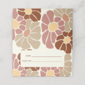 Terracotta Retro Groovy Boho Chic Bloemen Bruiloft Plaatskaartje (Buitenkant ongevouwen)