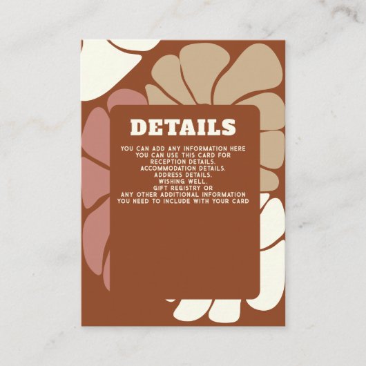 Terracotta Retro Groovy Boho Chic Details Kaart (Voorkant)