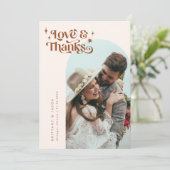 Terracotta Retro Love & Bedankt White Arch Wedding (Staand voorkant)