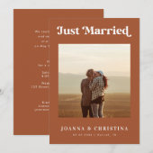 Terracotta Retro net gehuwde aankondiging (Voorkant / Achterkant)