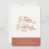 Terracotta Retro  Prettige feestdagen Feestdagenkaart (Voorkant)