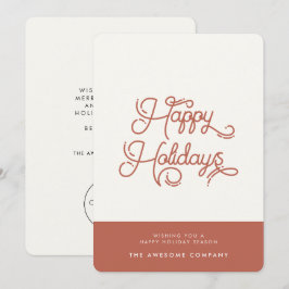 Terracotta Retro  Prettige feestdagen Feestdagenkaart